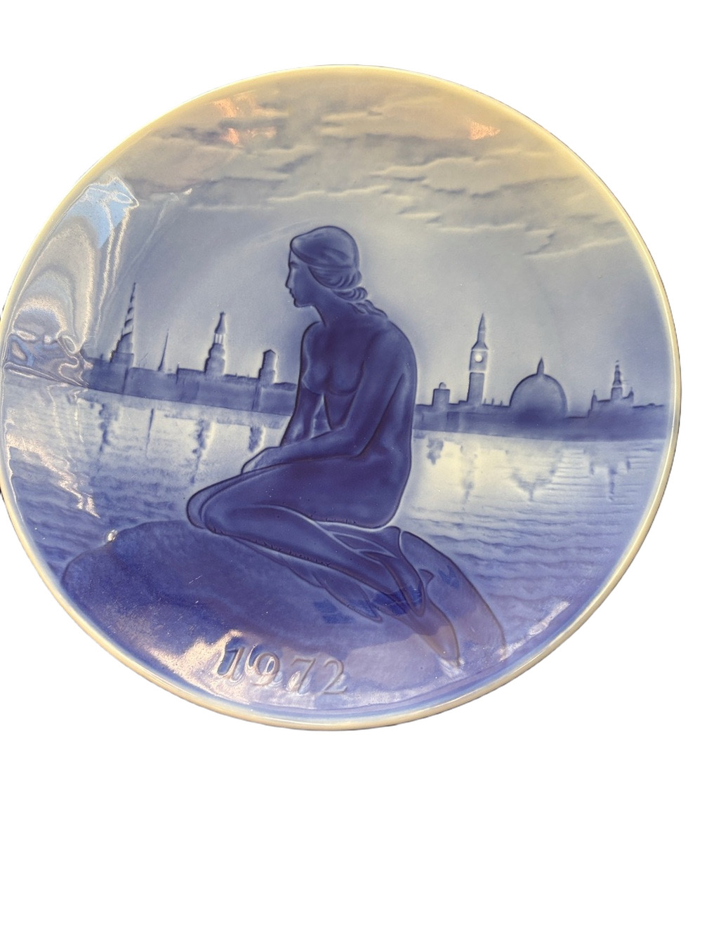 Vintage Little Mermaid Danish Ceramic Old Copenhagen Blue 3rd Edition